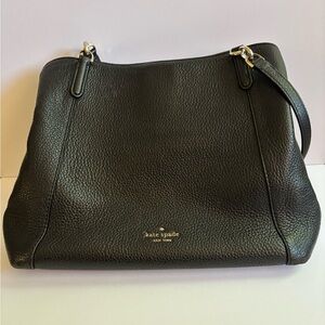 Kate Spade Black Shoulder Bag with Pebbled Leather